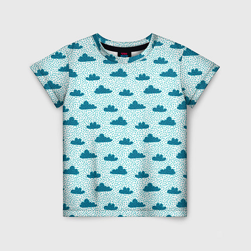 Детская футболка Облака и дождь / 3D-принт – фото 1