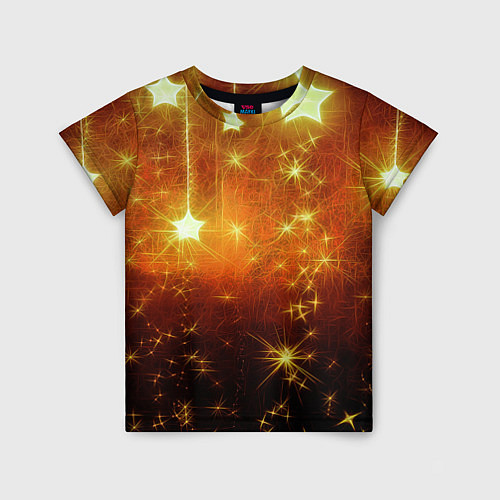 Детская футболка Золотистае звёзды / 3D-принт – фото 1