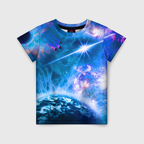 Детская футболка Космос - планета и яркая звезда / 3D-принт – фото 1