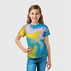 Футболка детская Blue abstraction, цвет: 3D-принт — фото 2