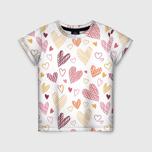 Детская футболка Hearts world / 3D-принт – фото 1