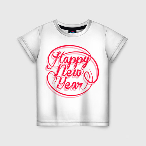 Детская футболка Надпись счастливого нового года / 3D-принт – фото 1