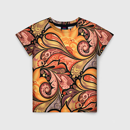 Детская футболка Multicolored branching floral patterns / 3D-принт – фото 1