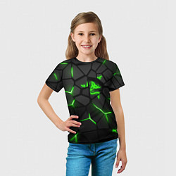 Футболка детская Razer green neon, цвет: 3D-принт — фото 2