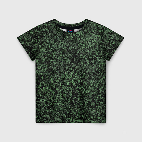 Детская футболка Черный и зеленый камуфляжный / 3D-принт – фото 1