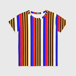 Футболка детская Полосы триколор георгиевская лента, цвет: 3D-принт