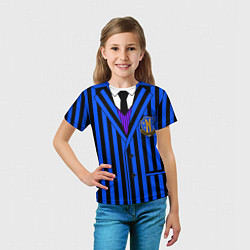 Футболка детская Ученик академии Невермор: униформа, цвет: 3D-принт — фото 2