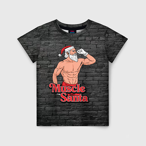 Детская футболка Muscle Santa / 3D-принт – фото 1