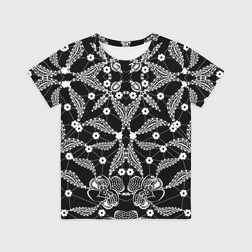 Детская футболка Кружевной ажурный узор / 3D-принт – фото 1