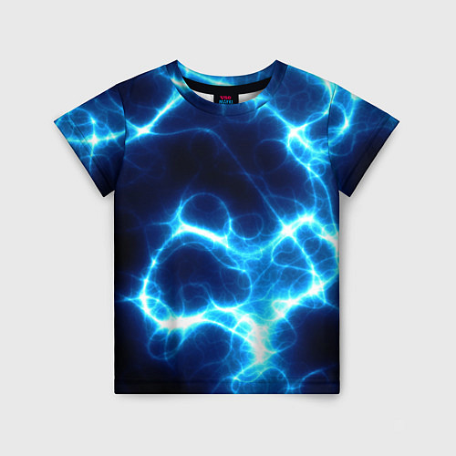 Детская футболка Молния грозовая - электрические разряды / 3D-принт – фото 1