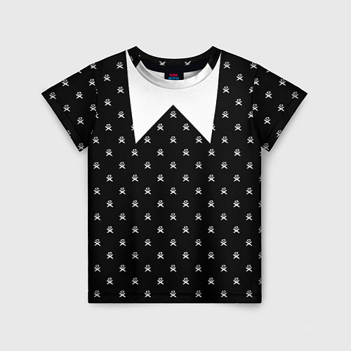 Детская футболка Уэнздей Аддамс: униформа / 3D-принт – фото 1