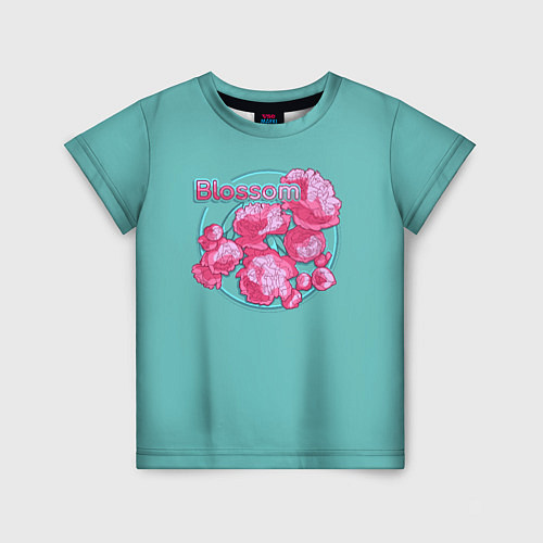 Детская футболка Цветы пионы: цветение / 3D-принт – фото 1