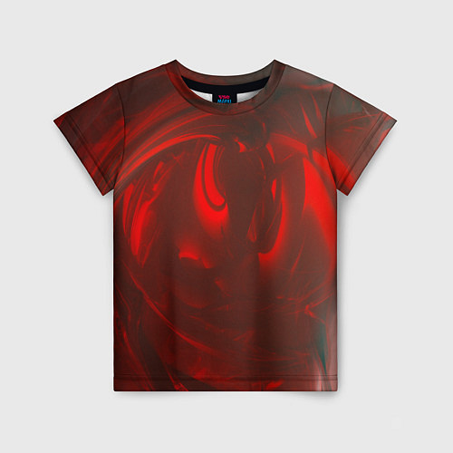 Детская футболка Темно красные волны / 3D-принт – фото 1