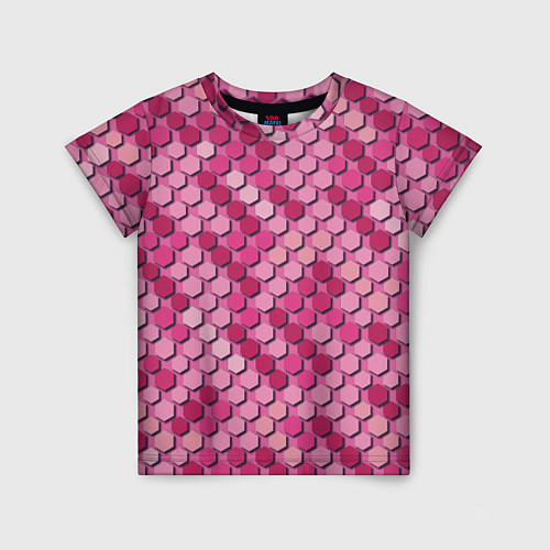 Детская футболка Розовый камуфляж / 3D-принт – фото 1