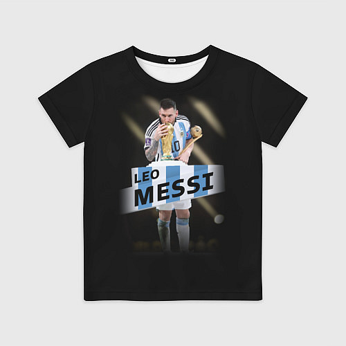 Детская футболка Лео Месси чемпион Мира / 3D-принт – фото 1