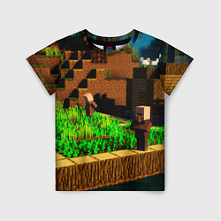 Футболка детская Minecraft ферма, цвет: 3D-принт