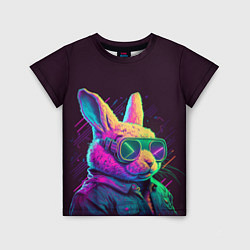 Футболка детская Модный кролик в очках, цвет: 3D-принт