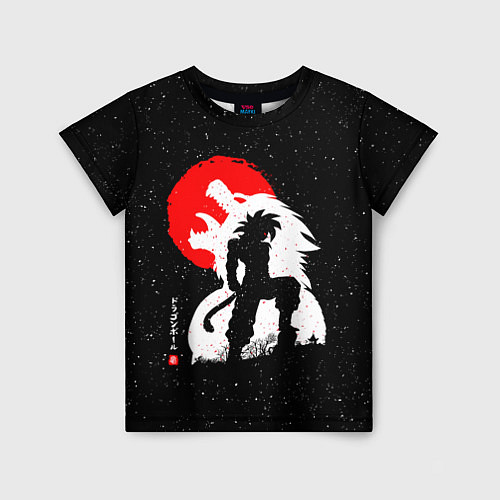 Детская футболка Dragon Ball красная луна и Гоку / 3D-принт – фото 1