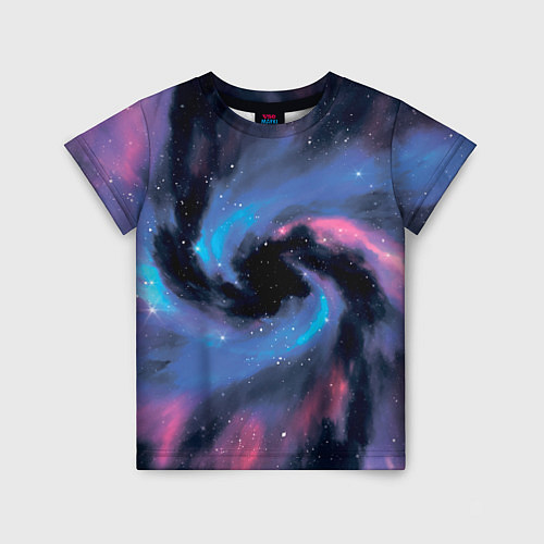 Детская футболка Ручная роспись галактики акварелью / 3D-принт – фото 1