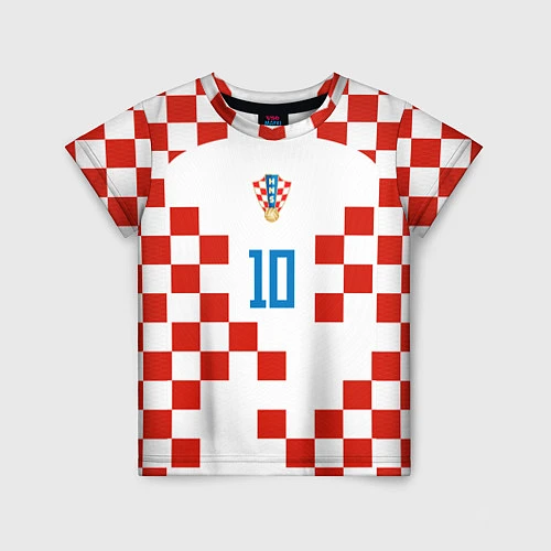 Детская футболка Лука Модрич форма сборной Хорватии / 3D-принт – фото 1