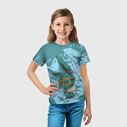 Футболка детская Крутой заяц в очках, цвет: 3D-принт — фото 2