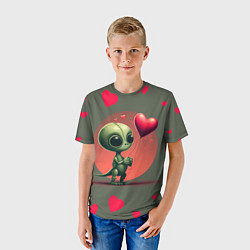 Футболка детская Влюбленный инопланетянин, цвет: 3D-принт — фото 2