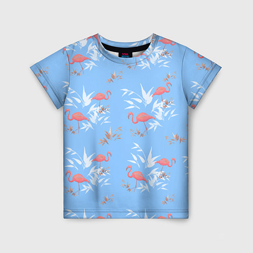 Детская футболка Паттерн с фламинго / 3D-принт – фото 1