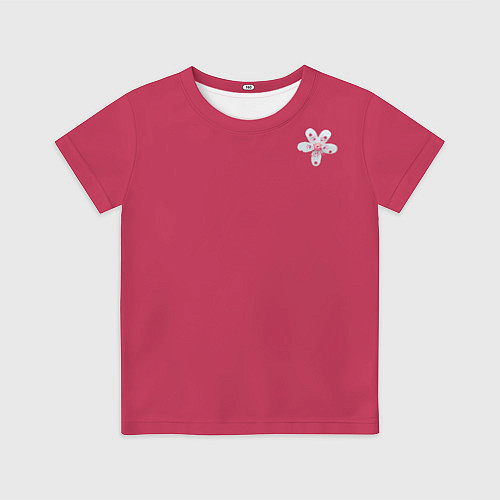 Детская футболка Белый цветок на Вива Маджента / 3D-принт – фото 1