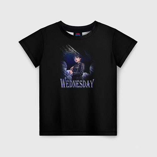Детская футболка Wednesday с зонтом / 3D-принт – фото 1