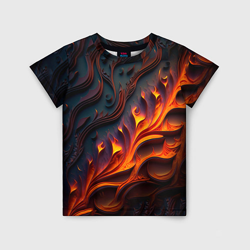 Детская футболка Огненный орнамент с языками пламени / 3D-принт – фото 1