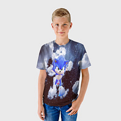 Футболка детская Соник и облака, цвет: 3D-принт — фото 2