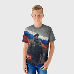 Футболка детская Настоящий защитник отечества, цвет: 3D-принт — фото 2