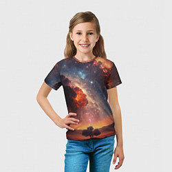 Футболка детская Космос и звезды в закатном небе, цвет: 3D-принт — фото 2