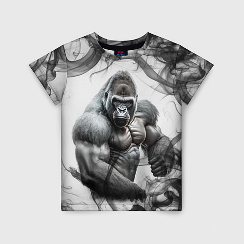 Детская футболка Накаченная горилла / 3D-принт – фото 1