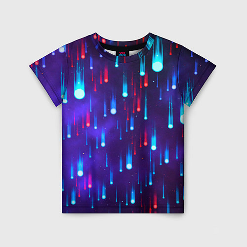 Детская футболка Neon rain / 3D-принт – фото 1