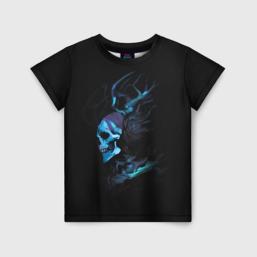 Детская футболка Blue skeleton with horns / 3D-принт – фото 1