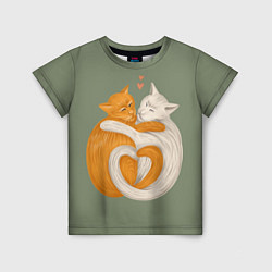 Детская футболка Любовь котов сердце