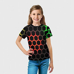 Футболка детская Gradient hexagon genshin, цвет: 3D-принт — фото 2