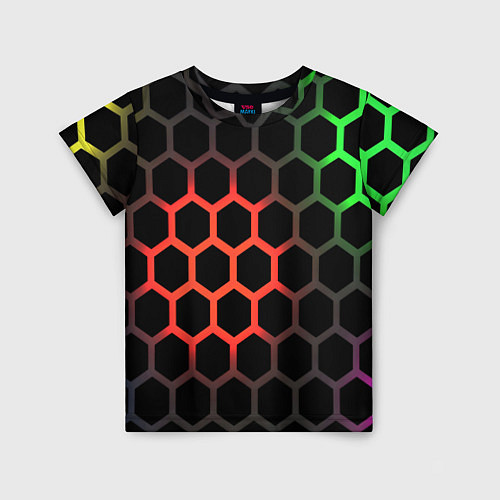Детская футболка Gradient hexagon genshin / 3D-принт – фото 1