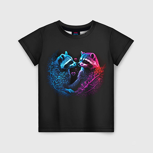 Детская футболка Влюбленные еноты / 3D-принт – фото 1