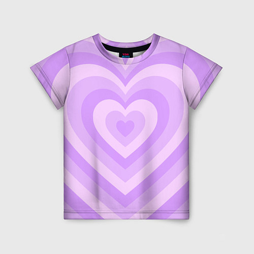 Детская футболка Hearts purple / 3D-принт – фото 1