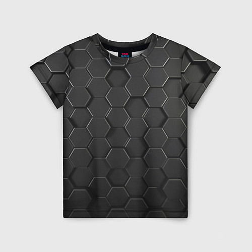 Детская футболка Abstraction hexagon grey / 3D-принт – фото 1