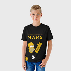 Футболка детская 30 Seconds to Mars Гомер Симпсон рокер, цвет: 3D-принт — фото 2