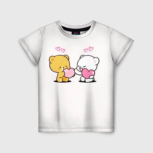 Детская футболка Мишки с сердечками / 3D-принт – фото 1