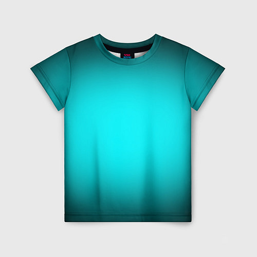 Детская футболка Неоновый синий градиент / 3D-принт – фото 1