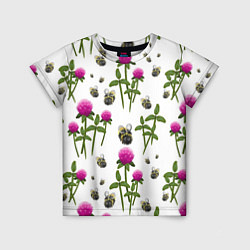 Детская футболка Клевер и пчёлки - паттерн