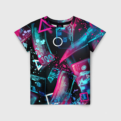 Детская футболка Neon money / 3D-принт – фото 1