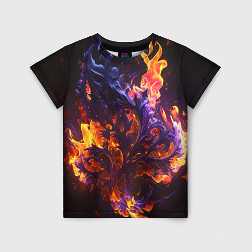 Детская футболка Текстура огня / 3D-принт – фото 1