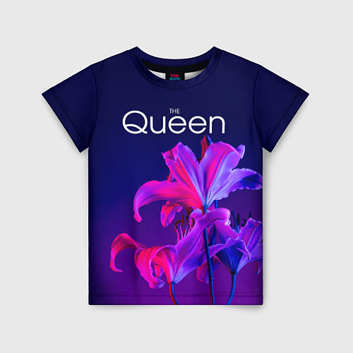 Детская футболка The Queen Королева и цветы / 3D-принт – фото 1