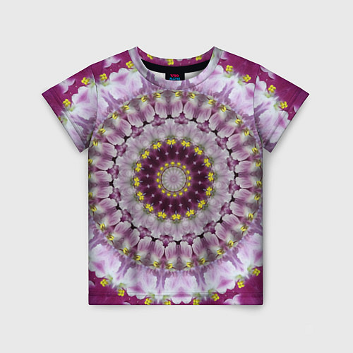 Детская футболка Мандала Нежные фиалочки / 3D-принт – фото 1